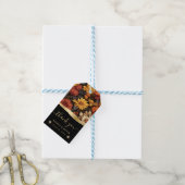 Waterverf Oranje Bruine Herfstbladeren Bruiloft Cadeaulabel (Met Touw)