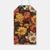 Waterverf Oranje Bruine Herfstbladeren Bruiloft Cadeaulabel (Achterkant)