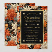 Waterverf Oranje bruine val verlaat Quinceanera Kaart (Voorkant / Achterkant)