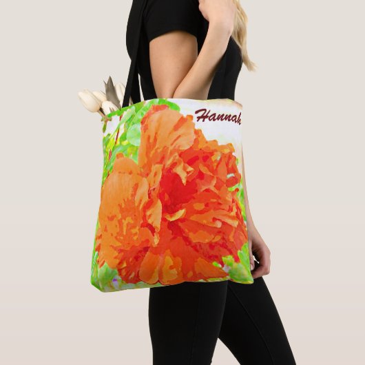Waterverf Oranje Canvas tas (Dichtbij)