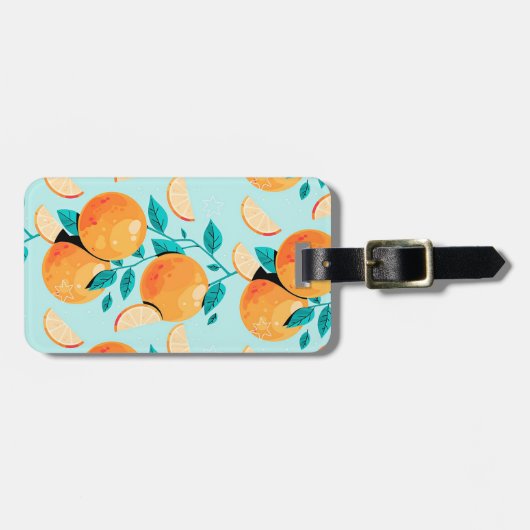  Waterverf Oranje Citrus Bagagelabel (Voorkant horizontaal)