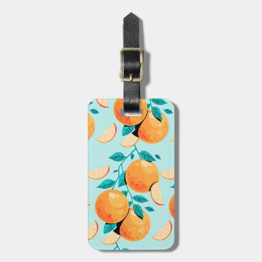  Waterverf Oranje Citrus Bagagelabel (Voorkant verticaal)