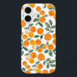 Waterverf Oranje Citrus Botanische Patroon iPhone 16 Hoesje<br><div class="desc">Stijlvolle waterverf met sinaasappels en bladeren.</div>