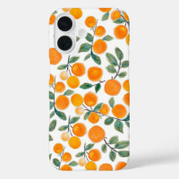  Waterverf Oranje Citrus Botanische Patroon