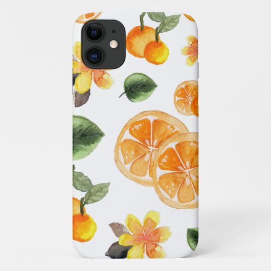 Waterverf Oranje Citrus Botanische Patroon Case-Mate iPhone Case (Achterkant)