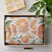 Waterverf Oranje Citrus Botanische Patroon Tissuepapier (Geschenk)