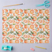 Waterverf Oranje Citrus Botanische Patroon Tissuepapier (Craft)