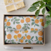  Waterverf Oranje Citrus Botanische Patroon Tissuepapier (Geschenk)