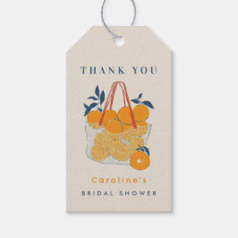 Waterverf Oranje Citrus Bruids Tak Takje Cadeaulabel