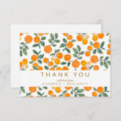 Waterverf Oranje Citrus Custom Wedding Bedankkaart (Voorkant / Achterkant)