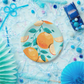 Waterverf Oranje Citrus Papieren Bordje (Feest)