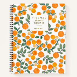 Waterverf Oranje Citrus Personalized Recipe Notitieboek