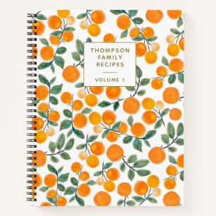 Waterverf Oranje Citrus Personalized Recipe Notitieboek