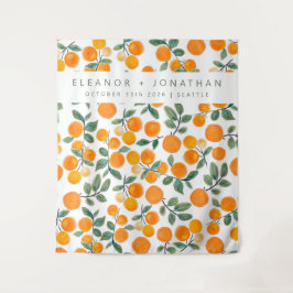 Waterverf Oranje Citrus Photo Booth Backdrop Wandkleed