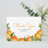 Waterverf Oranje Citrus Theme Bedankt Kaart (Staand voorkant)