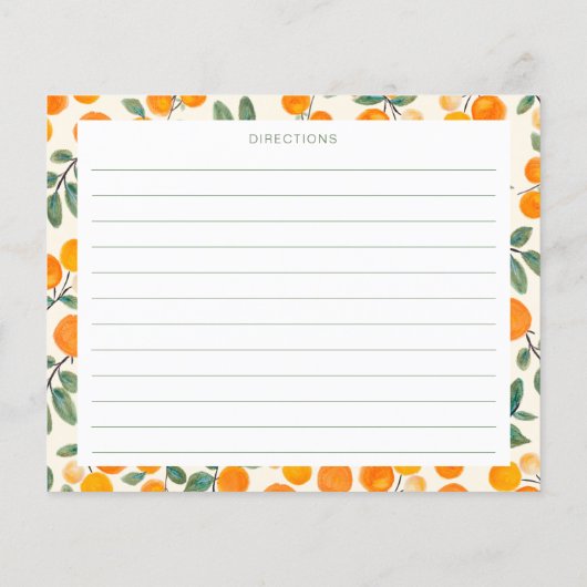 Waterverf Oranje Citrus Vrijgezellenfeest Recipe K (Achterkant)