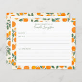 Waterverf Oranje Citrusnaam Recipe Kaart (Voorkant / Achterkant)