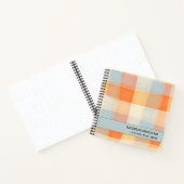 Waterverf Oranje Cream Blue MONOGRAM Notitieboek (Binnen)