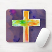 Waterverf Oranje Cross Mousepad Muismat (Met muis)