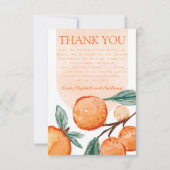 Waterverf Oranje Cutie Hartelijk dank Bedankkaart (Voorkant)