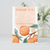 Waterverf Oranje Cutie Hartelijk dank Bedankkaart (Staand voorkant)