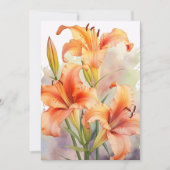 Waterverf Oranje daglelies Feestdagenkaart (Voorkant)