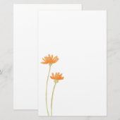 Waterverf Oranje Daisies Briefpapier (Voorkant / Achterkant)