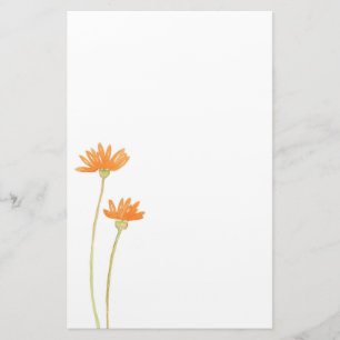 Waterverf Oranje Daisies Briefpapier