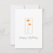 Waterverf Oranje Daisies Kaart (Voorkant)