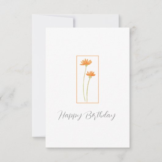Waterverf Oranje Daisies Kaart (Voorkant)