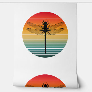 Waterverf Oranje Dragonfly Yellow Dragon Fly Behang