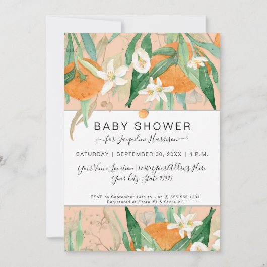 Waterverf Oranje een kleine Cutie Eucalyptus Showe Kaart (Voorkant)