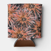 Waterverf oranje en bruine bloemen. blikjeskoeler (Voorkant)