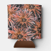 Waterverf oranje en bruine bloemen. blikjeskoeler (Achterkant)