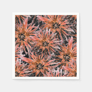 Waterverf oranje en bruine bloemen. servet