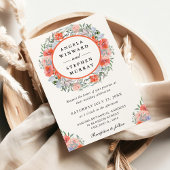 Waterverf Oranje en Paarse Huwelijkskrans Kaart