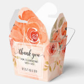 Waterverf Oranje Floral Bedankdoosjes (Geopend)