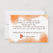 Waterverf Oranje Floral Bedankkaart (Achterkant)