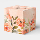 Waterverf Oranje Floral Bridal Partij Bedankdoosjes (Achterkant)