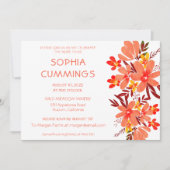 Waterverf Oranje Floral Bridal Shower Kaart (Voorkant)