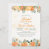 Waterverf Oranje Floral Bridal Shower Kaart (Voorkant)