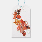 Waterverf Oranje Floral Cadeaulabel (Voorkant)