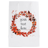 Waterverf Oranje Floral Medium Cadeauzakje (Achterkant)
