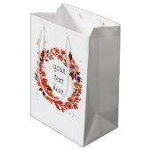 Waterverf Oranje Floral Medium Cadeauzakje (Achterkant Gekanteld)