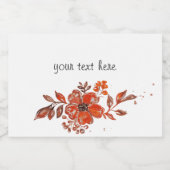 Waterverf Oranje Floral Voedselcontainer Etiket (Enkel label)