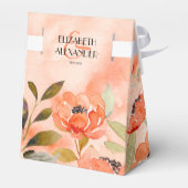 Waterverf Oranje Floral Wedding Bedankdoosjes (Achterkant)