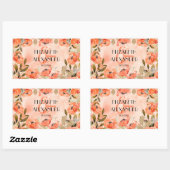 Waterverf Oranje Floral Wedding Rechthoekige Sticker (Vel)