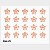 Waterverf Oranje Floral Wedding Ster Sticker (Vel)