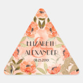 Waterverf Oranje Floral Wedding Sticker (Voorkant)