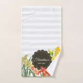 Waterverf Oranje gele lentbloemen Bad Handdoek (Handdoek)